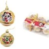 MINNIE - Doré - Pack 6 Boules De Noël - 8 Cm