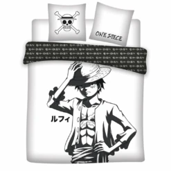 ONE PIECE - Luffy B & W - Parure De Lit 240X220 - '100% Microfibre'