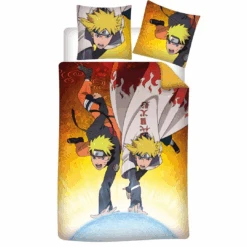 NARUTO - Minato & Naruto -Parure De Lit 140x200cm - '100% Microfibre'