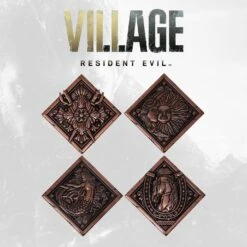 FANATTIK RESIDENT EVIL VIII - Set 4 Medaillon House Crest - Edition Limitée -Maison Élégante Promos Boutique FIGCAP RE802 6