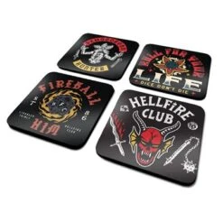 PYRAMID STRANGER THINGS 4 - Hellfire Club - Pack De 4 Dessous De Verre