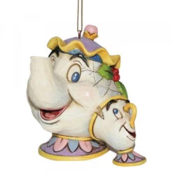 Enesco DISNEY - Décoration à Suspendre - Madame Samovar Et Zip - '6x6x7.5'