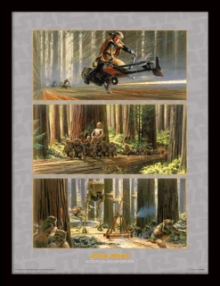 PYRAMID STAR WARS - Collector Print HQ 32X42 - Action On Endor's Moon