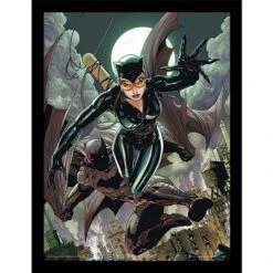 PYRAMID BATMAN - Chat & Chauve-Souris - Impression Encadrée 30x40cm