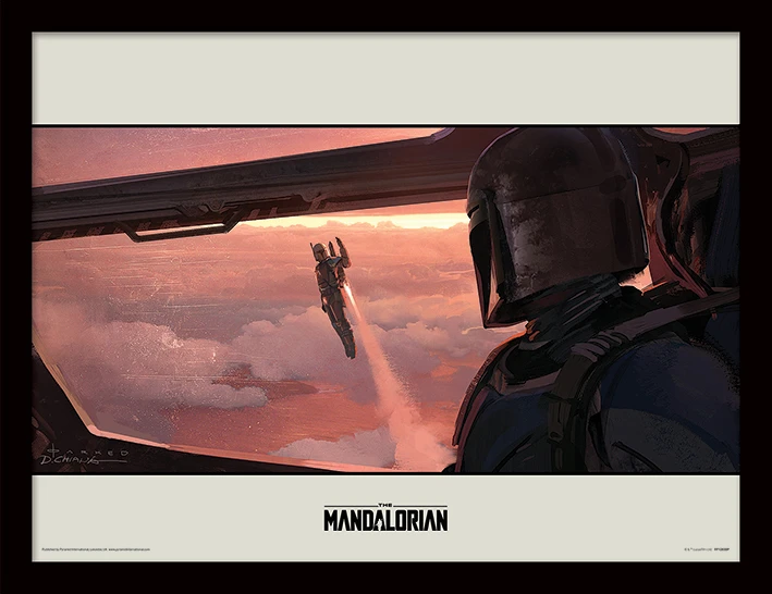 PYRAMID STAR WARS - The Mandalorian : Fly - Impression Encadrée 30x40cm 1 PYRAMID STAR WARS - The Mandalorian : Fly - Impression Encadrée 30x40cm