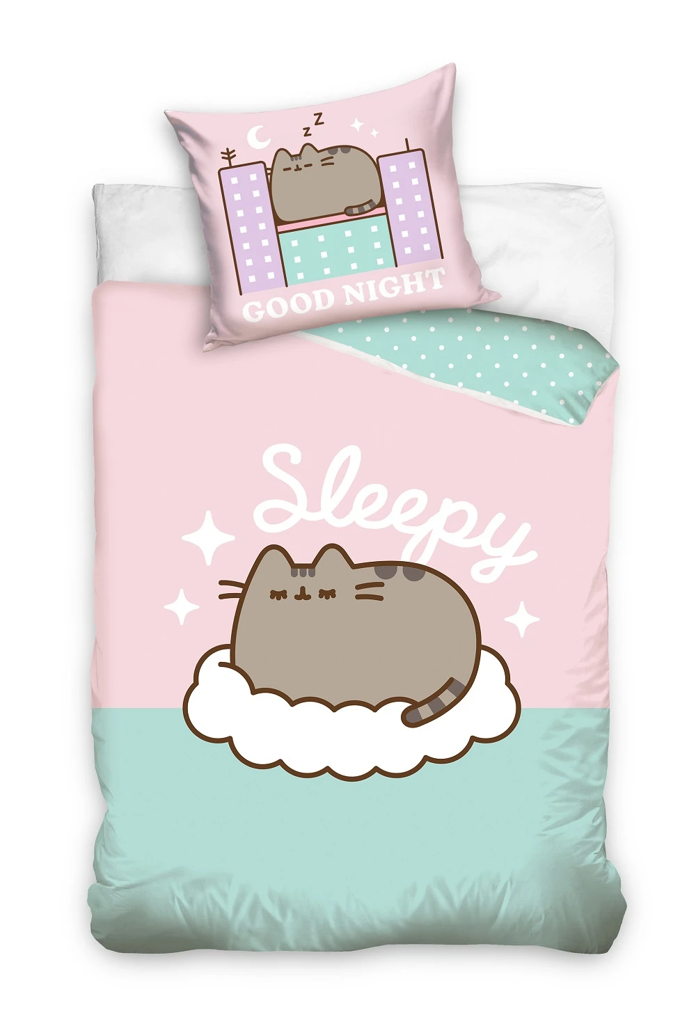 PUSHEEN - Parure De Lit 140x200cm + Coussin 60x70cm - 100% Cotton 1 PUSHEEN - Parure De Lit 140x200cm + Coussin 60x70cm - 100% Cotton