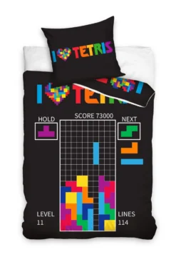 TETRIS - Parure De Lit 140x200cm+ Coussin 60x70cm - '100% Cotton'