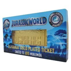 FANATTIK JURASSIC WORLD - Gyrosphere - Ticket Plaqué Or Collector 24k