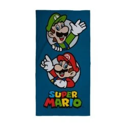 SUPER MARIO - Serviette De Bain 100% Coton - 70x140cm - 320g
